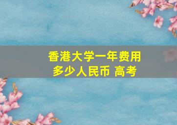 香港大学一年费用多少人民币 高考